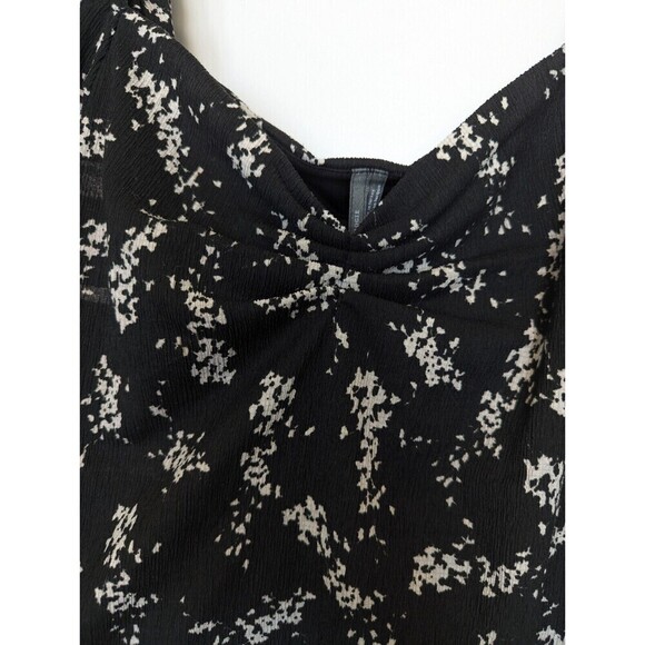 Anthropologie Black Puff Sleeve Crop Top Blouse Medium - Picture 5 of 10
